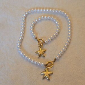 Starfish necklace and bracelet set